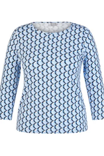 RABE Shirt pastellblau gemustert 3/4-Arm