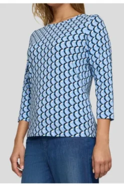 RABE Shirt pastellblau gemustert 3/4-Arm