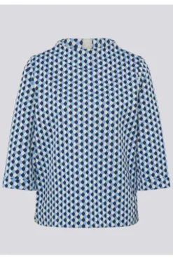RABE Shirt pastellblau gemustert 3/4-Arm