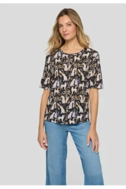 RABE Shirt schwarz gemustert