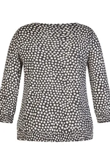 RABE Shirt schwarz gepunktet 3/4-Arm