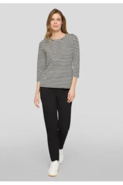 RABE Shirt schwarz gestreift