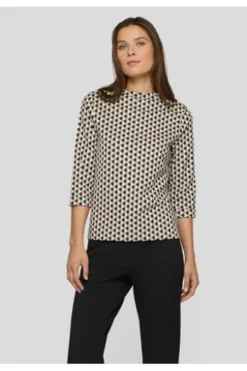 RABE Sweatshirt mandel gemustert 3/4-Arm