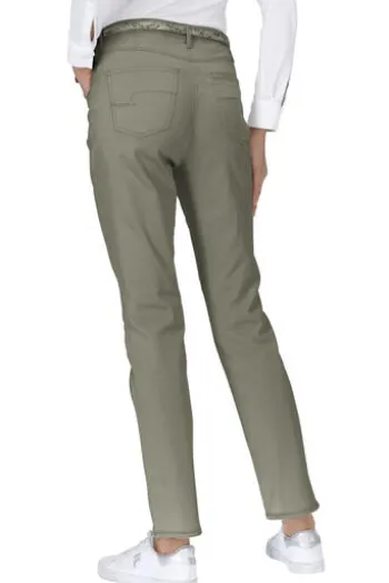 RAPHAELA BY BRAX Baumwoll-Hose Laura khaki mit Magic-Dehnbund