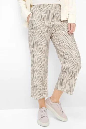 RAPHAELA BY BRAX 6/8 Culotte-Hose Pam ecru gemustert Wide Fit im Animal-Dessin