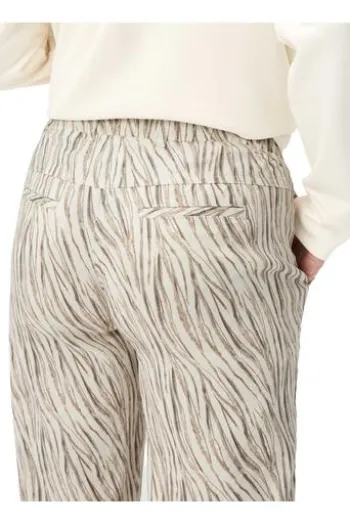 RAPHAELA BY BRAX 6/8 Culotte-Hose Pam ecru gemustert Wide Fit im Animal-Dessin
