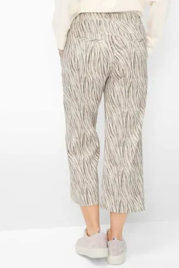 RAPHAELA BY BRAX 6/8 Culotte-Hose Pam ecru gemustert Wide Fit im Animal-Dessin