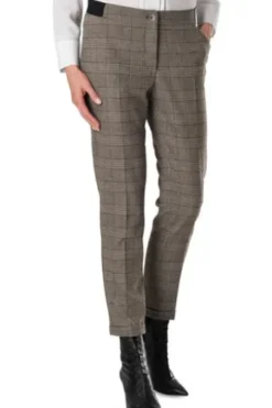 RAPHAELA BY BRAX Glencheck-Karo-Hose Pary taupe Super-Slim-Fit