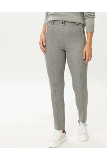 RAPHAELA BY BRAX Jersey-Hose Lillyth hellgrau Slim Fit im Fischgrät-Dessin