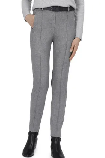 RAPHAELA BY BRAX Jersey-Hose Lillyth hellgrau Slim Fit im Fischgrät-Dessin