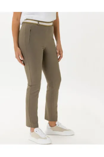 RAPHAELA BY BRAX Jersey-Hose Lillyth khaki in Cool Summer Qualität