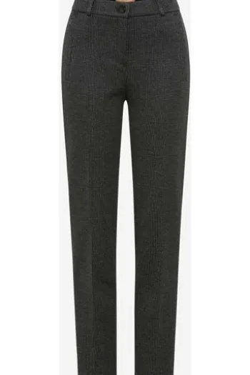 RAPHAELA BY BRAX Thermo-Jerseyhose Lillyth schwarz gemustert Slim Fit