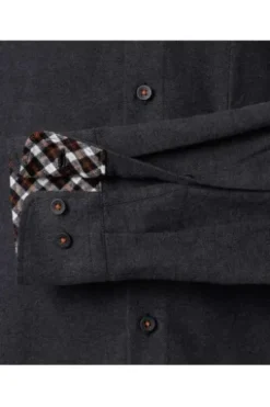 REDMOND Flanell Hemd anthrazit Comfort Fit Langarm