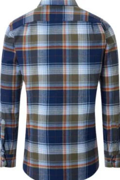 REDMOND Flanell Hemd blau kariert Comfort Fit Langarm