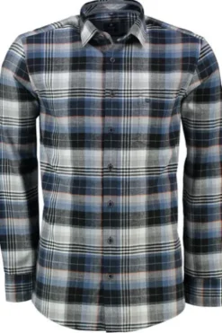 REDMOND Flanell-Hemd kariert Regular Fit Langarm