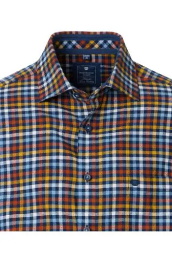 REDMOND Flanell Hemd Orange kariert