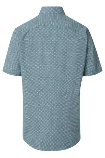 REDMOND Hemd blau gemustert Comfort Fit Kurzarm