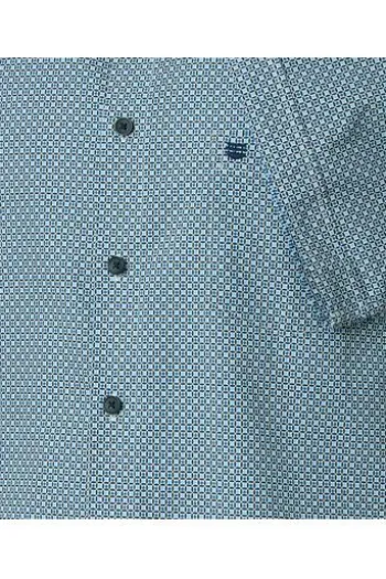 REDMOND Hemd blau gemustert Comfort Fit Kurzarm
