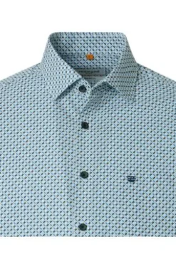 REDMOND Hemd blau gemustert Comfort Fit