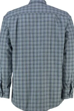 REDMOND Hemd blau kariert Comfort Fit Langarm Button-Down