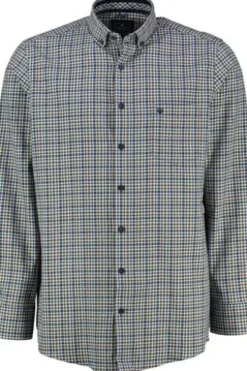REDMOND Hemd braun kariert Comfort Fit Langarm Button-Down