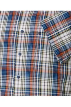 REDMOND Hemd braun kariert Comfort Fit Kurzarm