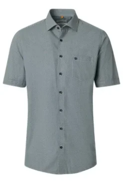 REDMOND Hemd camel gemustert Comfort Fit Kurzarm