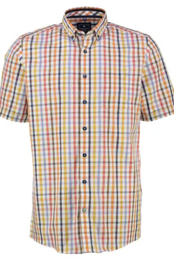 Redmond Hemd gelb kariert Regular Fit