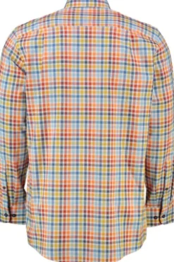 REDMOND Hemd gelb kariert Regular Fit Langarm Button-Down