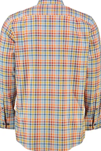 REDMOND Hemd gelb kariert Regular Fit Langarm Button-Down