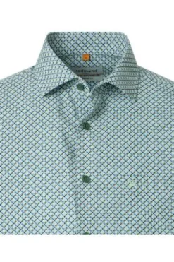 REDMOND Hemd grün gemustert Comfort Fit