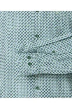 REDMOND Hemd grün gemustert Comfort Fit