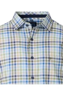 REDMOND Hemd grün kariert Regular Fit Langarm Button-Down