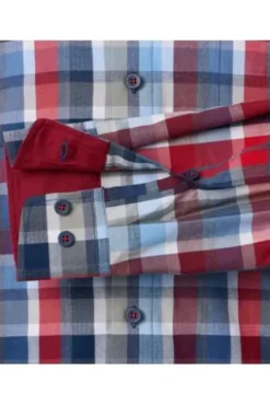 REDMOND Hemd rot kariert Comfort Fit Langarm