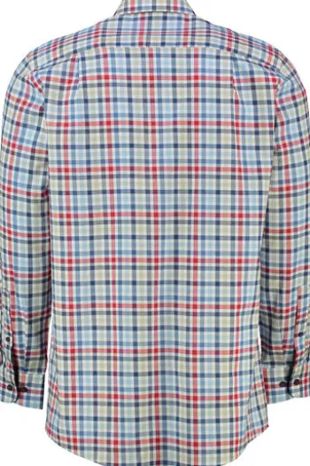 REDMOND Hemd rot kariert Regular Fit Langarm Button-Down