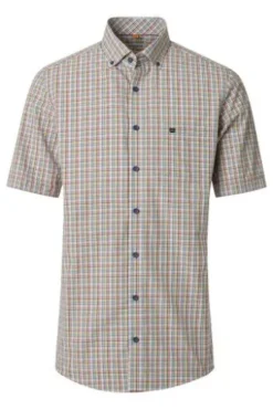 REDMOND Hemd terra kariert Comfort Fit Kurzarm