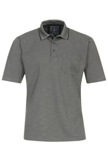 REDMOND Jersey Polo Shirt grau Regular Fit