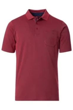REDMOND Jersey Polo Shirt rot Regular Fit
