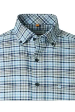 REDMOND Oxford Karo Hemd blau kariert Comfort Fit