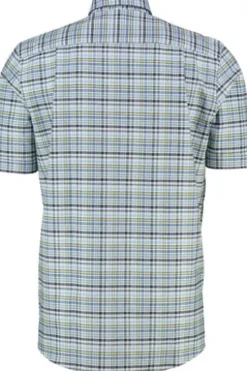 REDMOND Oxford Karo Hemd grün kariert Comfort Fit Kurzarm