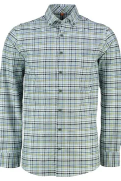 REDMOND Oxford Karo Hemd grün kariert Comfort Fit