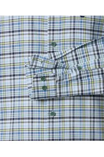 REDMOND Oxford Karo Hemd grün kariert Comfort Fit