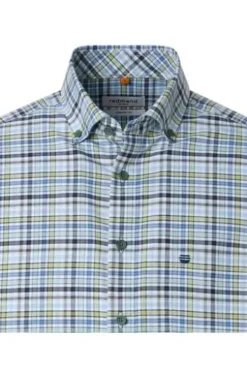 REDMOND Oxford Karo Hemd grün kariert Comfort Fit