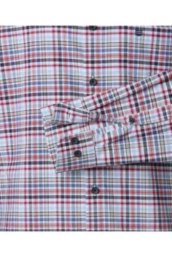 REDMOND Oxford Karo Hemd rot kariert Comfort Fit