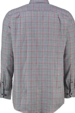 REDMOND Oxford Karo Hemd rot kariert Regular Fit Langarm Button-Down