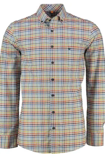 REDMOND Oxford Karo Hemd terra kariert Comfort Fit
