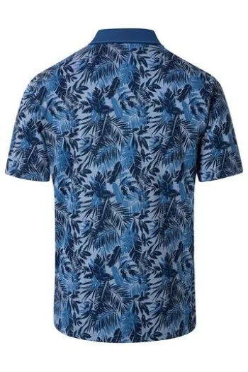 REDMOND Polo-Shirt blau geblümt