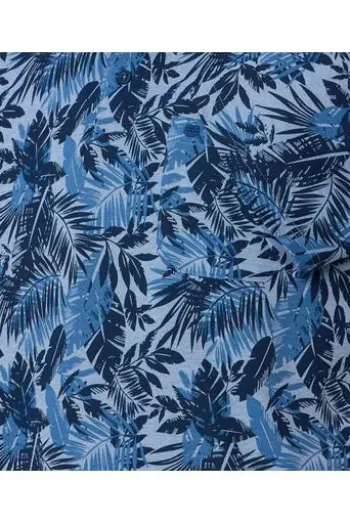 REDMOND Polo-Shirt blau geblümt
