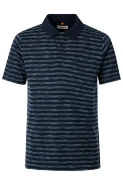 REDMOND Polo-Shirt blau gestreift
