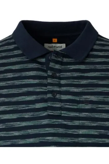 REDMOND Polo-Shirt grün gestreift